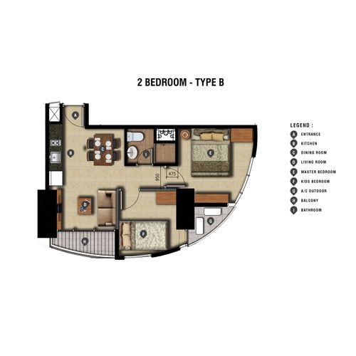 foto denah rumah tipe 2BR B CORNER perumahan Grand Dharmahusada Lagoon