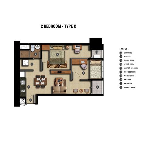 foto denah rumah tipe 2BR C perumahan Grand Dharmahusada Lagoon