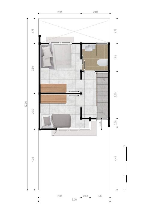 foto denah rumah tipe 36/64 perumahan Grand Victoria 2