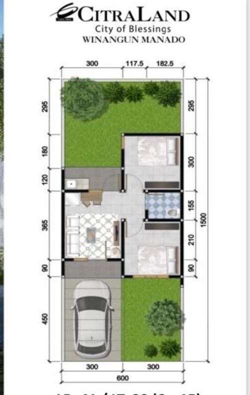 foto denah rumah tipe GRASSEN perumahan CITRALAND MANADO