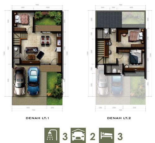 foto denah rumah tipe ASTER perumahan IMPERIAL HEIGHT