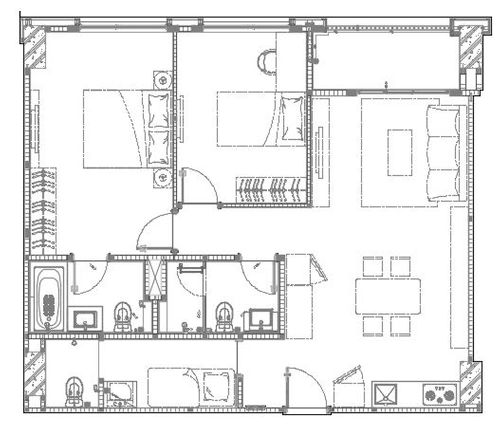 foto denah rumah tipe Southgate Residence 1 Unit B 2BR+ perumahan Southgate Residence