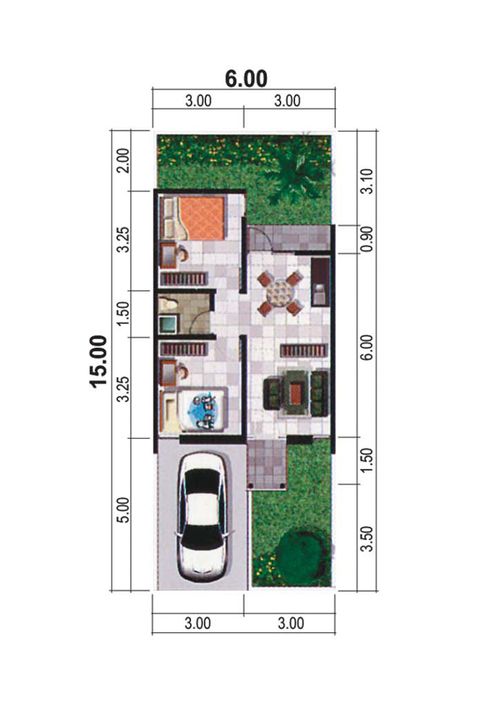 foto denah rumah tipe LESIA perumahan SAFIRA GARDEN