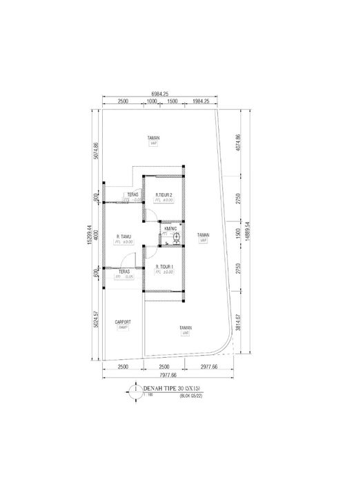 foto denah rumah tipe 30/112 (G5-22) perumahan PERMATA SUKODONO RAYA