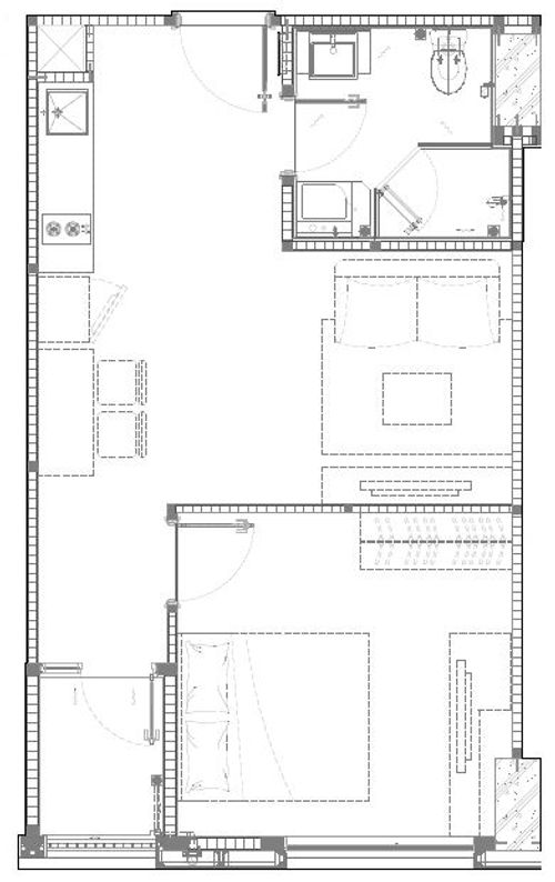 foto denah rumah tipe Southgate Residence 1 Unit I 1BR perumahan Southgate Residence