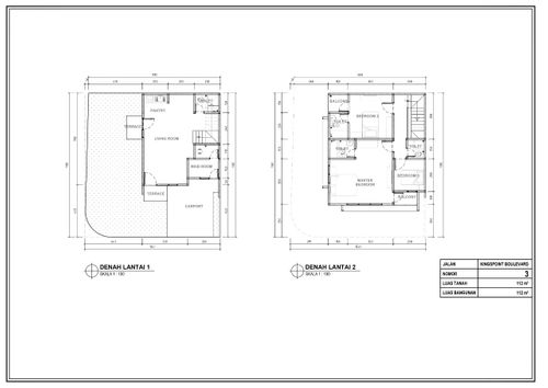 foto denah rumah tipe Boulevard Hoek 3 perumahan Kingspoint Private Residences