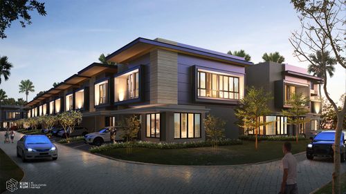 foto tampak rumah tipe Boulevard 5 Hoek perumahan Kingspoint Private Residences