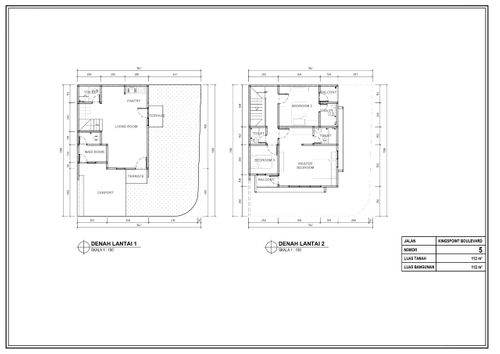 foto denah rumah tipe Boulevard 5 Hoek perumahan Kingspoint Private Residences