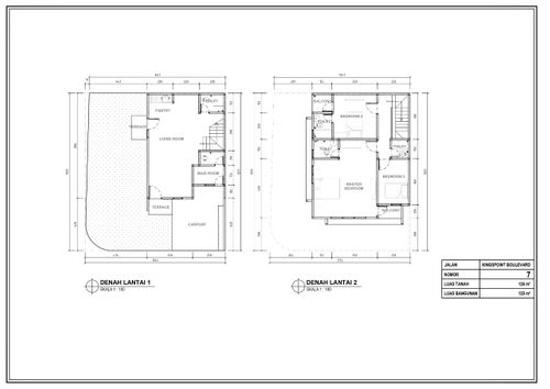 foto denah rumah tipe Boulevard 7 Hoek perumahan Kingspoint Private Residences