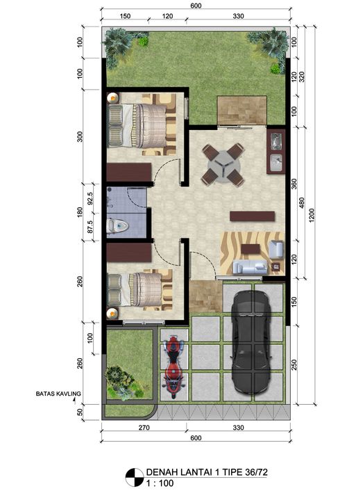 foto denah rumah tipe GREEN perumahan ARYANA KARAWACI 1