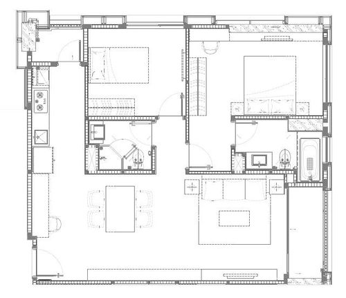 foto denah rumah tipe Southgate Residence 1 Unit D 2BR perumahan Southgate Residence