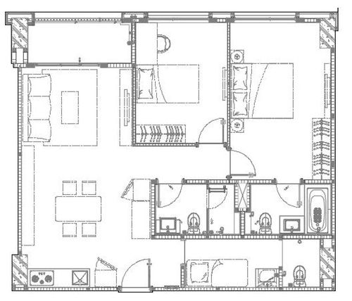 foto denah rumah tipe Southgate Residence 1 Unit C 2BR+ perumahan Southgate Residence