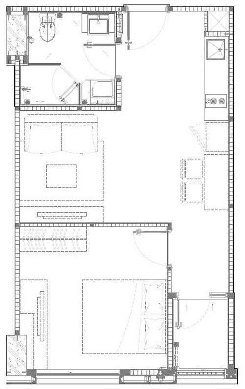 foto denah rumah tipe Southgate Residence 1 Unit H 1BR perumahan Southgate Residence