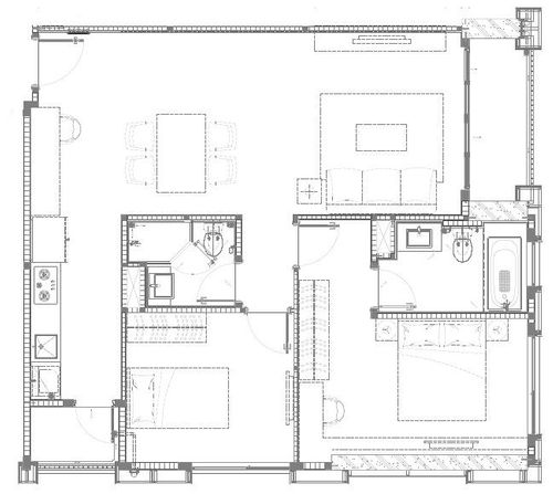 foto denah rumah tipe Southgate Residence 1 Unit F 2BR perumahan Southgate Residence
