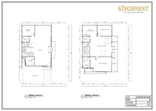 foto denah rumah tipe Boulevard No 6 perumahan Kingspoint Private Residences