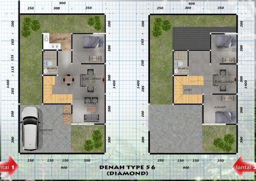 foto denah rumah tipe DIAMOND perumahan PERUMAHAN THE AYYA RESIDENCE