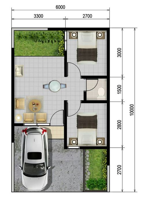 foto denah rumah tipe 36/60 perumahan Kitri Bakti Residence