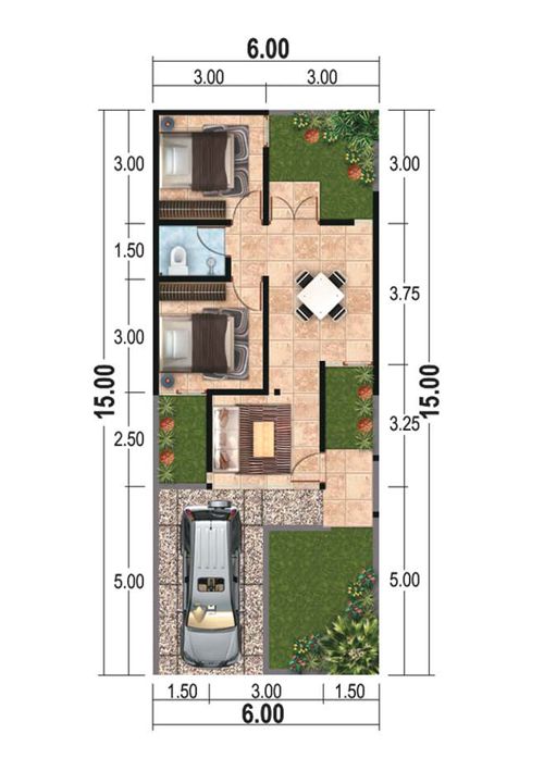 foto denah rumah tipe VANDA perumahan SAFIRA GARDEN