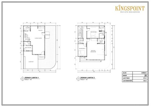 foto denah rumah tipe Avenue 2 No 25 perumahan Kingspoint Private Residences