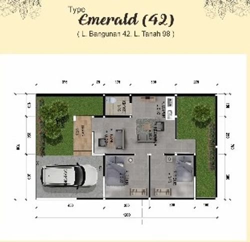 foto denah rumah tipe EMERALD perumahan PERUMAHAN THE AYYA RESIDENCE