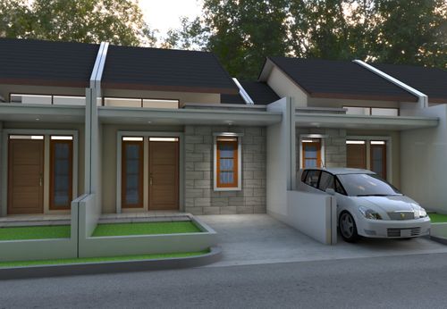 foto tampak rumah tipe 45 perumahan DE GREEN MUTIARA RESIDENCE