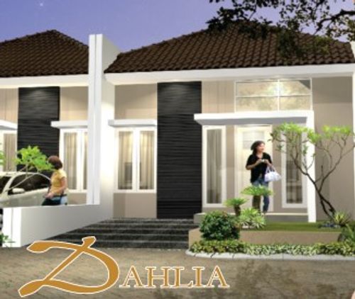 foto tampak rumah tipe DAHLIA perumahan Green Mansion Regency