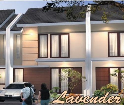 foto tampak rumah tipe LAVENDER perumahan Green Mansion Regency