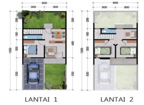 foto denah rumah tipe LAVENDER perumahan Green Mansion Regency