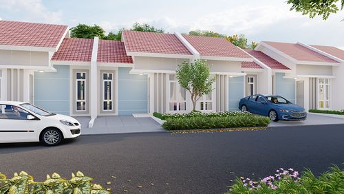 foto tampak rumah tipe REINE perumahan VINCA VILLAGE