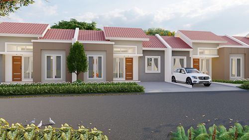 foto tampak rumah tipe COLMAR perumahan VINCA VILLAGE