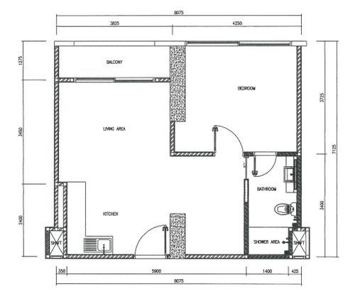 foto denah rumah tipe 1 BEDROOM perumahan PADDINGTON HEIGHTS
