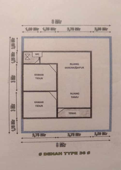 foto denah rumah tipe 36/88 perumahan MEGAPURA KOYA RESIDENT 2