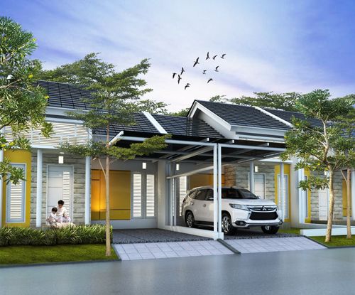 foto tampak rumah tipe Sun Flower Cluster 32 perumahan Citra Sari Regency