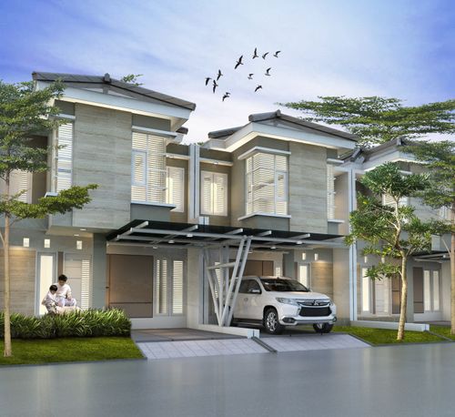 foto tampak rumah tipe Sun Flower Cluster 65 perumahan Citra Sari Regency
