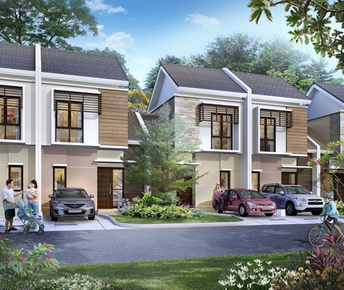 foto tampak rumah tipe SCARLET - BASIC perumahan Summarecon Bekasi - Cluster Burgundy Residence