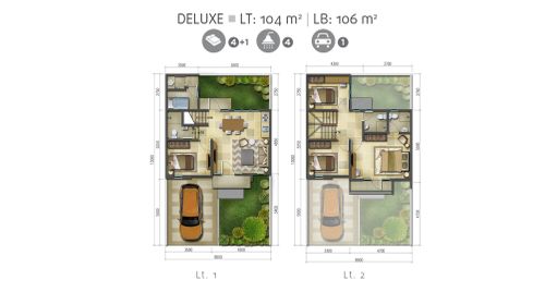 foto denah rumah tipe VERMILION - DELUXE perumahan Summarecon Bekasi - Cluster Burgundy Residence