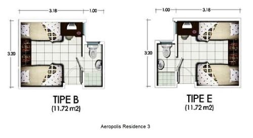 foto denah rumah tipe B-E   Aeropolis Residence 3 perumahan APARTEMENT AEROPOLIS