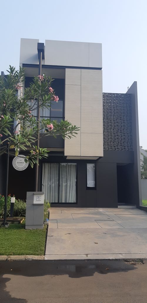 foto tampak rumah tipe ELODEA perumahan CLUSTER ELDORA, SUVARNA SUTERA