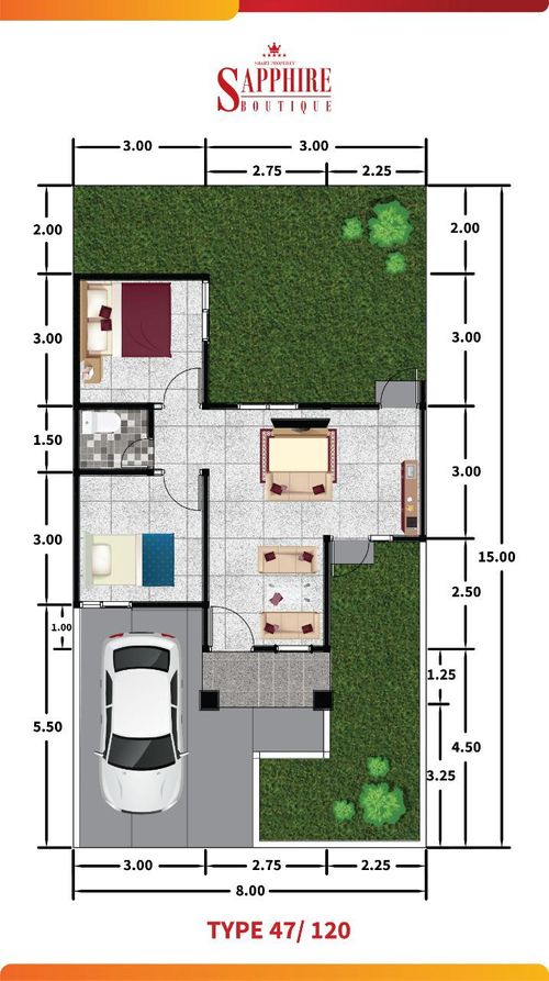 foto denah rumah tipe E perumahan SAPPHIRE BOUTIQUE