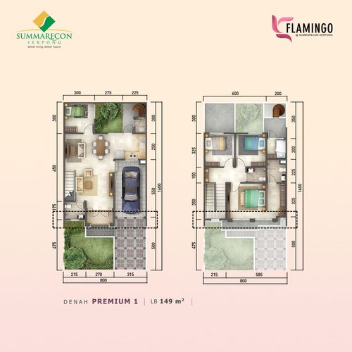 foto denah rumah tipe L8 STD Premium perumahan Cluster Flamingo
