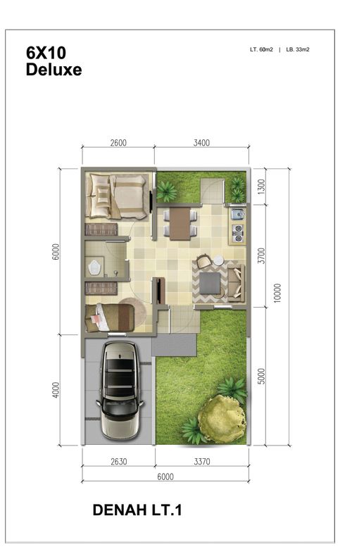 foto denah rumah tipe LAKSMI - DELUXE perumahan Summarecon Bekasi - Srimaya Residence