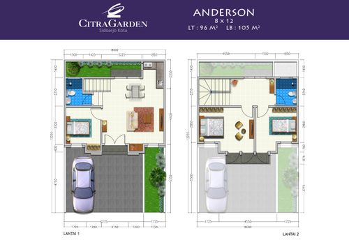 foto denah rumah tipe ANDERSON perumahan CITRAGARDEN - SIDOARJO