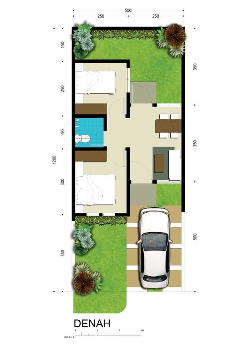 foto denah rumah tipe Hook 27/182 perumahan SENTRALAND PARADISE