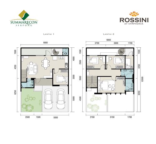 foto denah rumah tipe L9 STD Premium perumahan Cluster Rossini