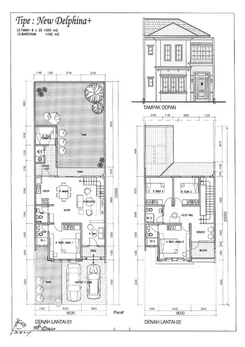 foto denah rumah tipe NEW DELPHINA + perumahan Cluster Daru, Suvarna Sutera