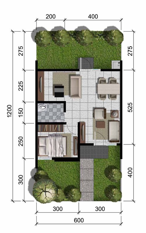 foto denah rumah tipe Tectona 2 perumahan CitraIndah City