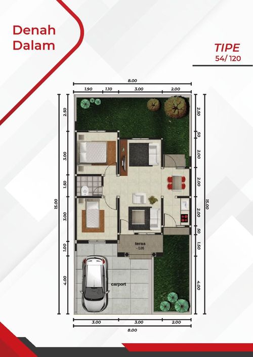 foto denah rumah tipe B perumahan SAPPHIRE MADINA
