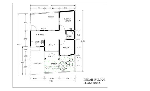 foto denah rumah tipe 40 perumahan Royal Mansion Banguntapan