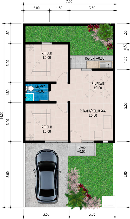 foto denah rumah tipe ALL NEW CENDANA perumahan MALANG ANGGUN SEJAHTERA