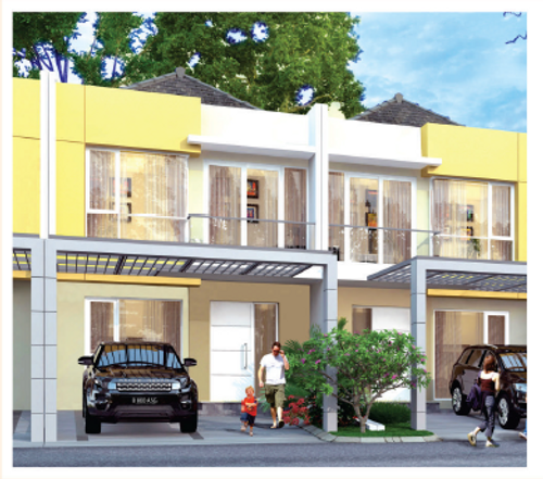 foto tampak rumah tipe 6 x 12,5 perumahan Sedayu City @Kelapa Gading Tahap 1